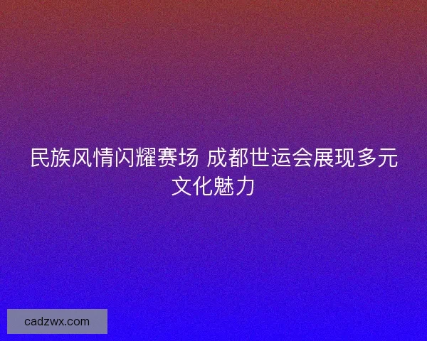 民族风情闪耀赛场 成都世运会展现多元文化魅力
