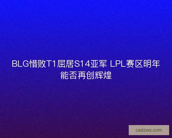 BLG惜败T1屈居S14亚军 LPL赛区明年能否再创辉煌 BLG惜败T1屈居S14亚军 LPL赛区明年能否再创辉煌