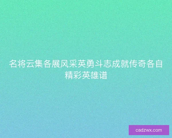 名将云集各展风采英勇斗志成就传奇各自精彩英雄谱