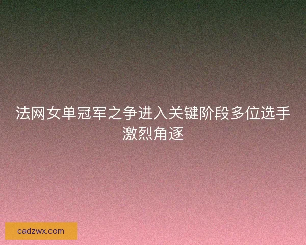 法网女单冠军之争进入关键阶段多位选手激烈角逐 法网女单冠军之争进入关键阶段多位选手激烈角逐