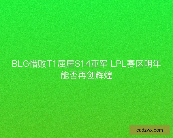 BLG惜败T1屈居S14亚军 LPL赛区明年能否再创辉煌 BLG惜败T1屈居S14亚军 LPL赛区明年能否再创辉煌